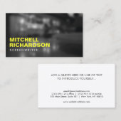 イエロータイプの名刺を持つアートノワール写真 名刺 (正面/裏面)