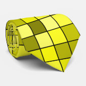 イエロータイルデザインタイ(黒いアウトライン) ネクタイ (ロール)