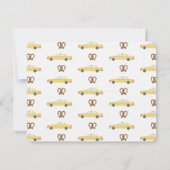 イエロータクシーキャブとプレッツェルNYCありがとう ノートカード (裏面)