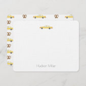 イエロータクシーキャブとプレッツェルNYCありがとう ノートカード (正面/裏面)