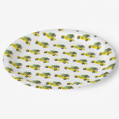 イエロータクシーキャブクリスマスツリーフェスティバルホリデイNYC ペーパープレート (アングル)