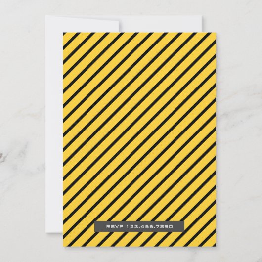 イエロータクシーキャブ子供の誕生日パーティー 招待状 (裏面)