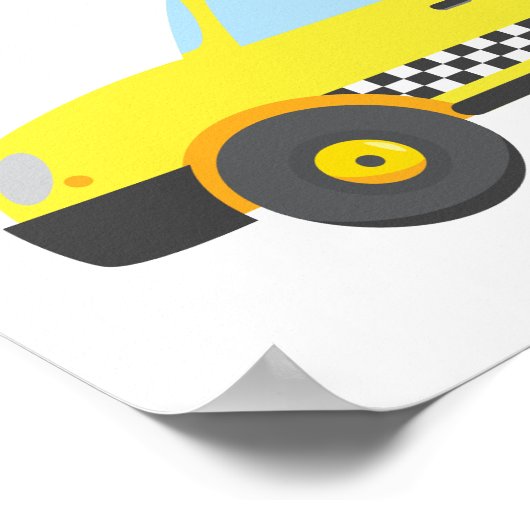 イエロータクシーキャブ誕生日パーティースクエアポスター ポスター (角)