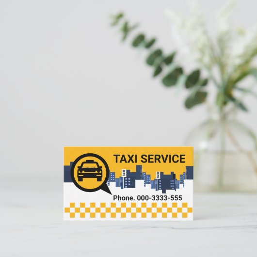 イエロータクシーシティスカイラインキャブサービス 名刺 (スタンド正面)