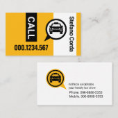 イエロータクシーストライプレイヤーキャブ駆動 名刺 (正面/裏面)