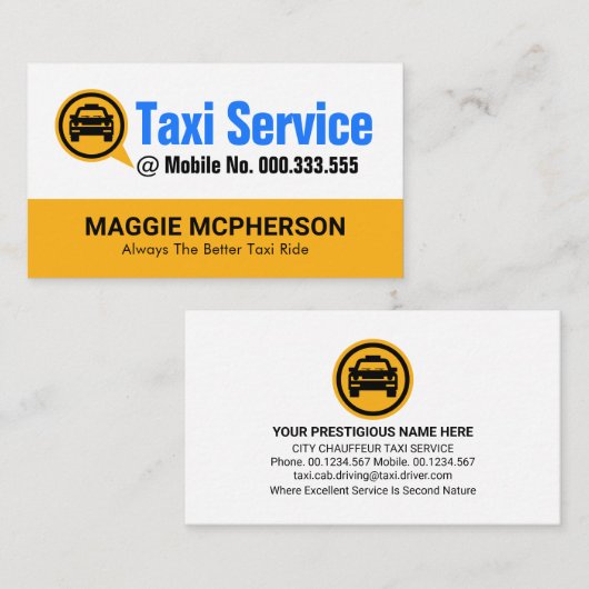 イエロータクシータクシーのスピーチボックス 名刺 (正面/裏面)