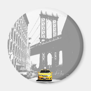 イエロータクシーブルックリンブリッジNYCニューヨークシティ マグネット