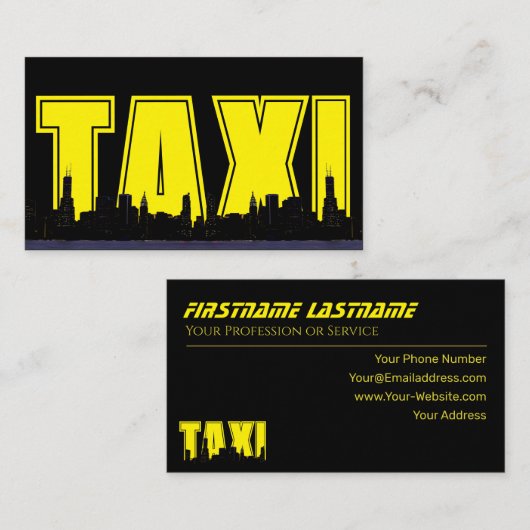 イエロータクシー夜市スカイラインタクシー運転手 名刺 (正面/裏面)