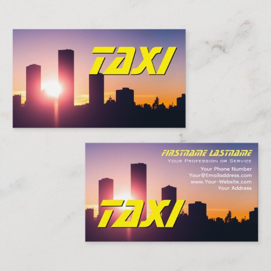 イエロータクシー市街スカイライン太陽タクシー運転手 名刺 (正面/裏面)