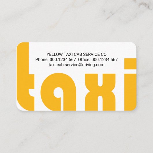 イエロータクシー看板の運行 名刺 (裏面)