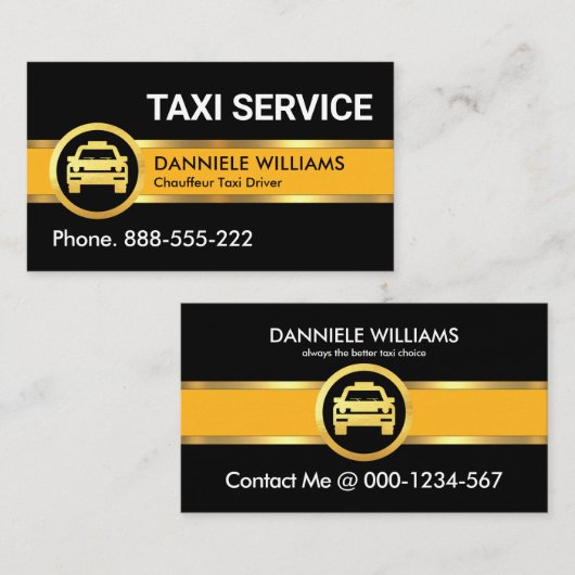 イエロータクシー金ゴールド線運転 名刺 (正面/裏面)