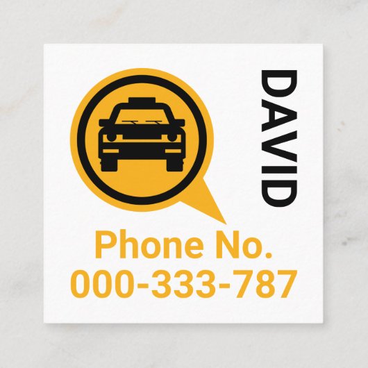 イエロータクシー電話ドライバー スクエア名刺 (裏面)