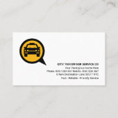 イエロータクシー電話ブラックチェック 名刺 (裏面)