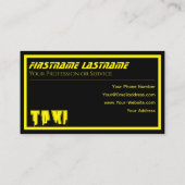イエロータクシー黄色フレームタクシー運転台場 名刺 (裏面)