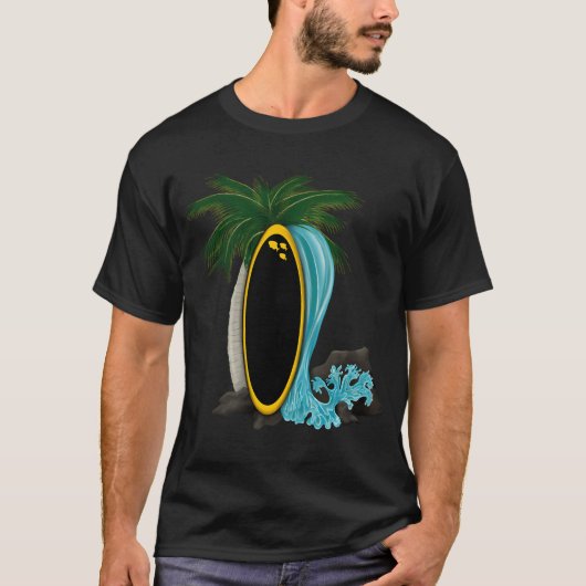 イエロータングサーフボードスプラッシュ Tシャツ (正面)