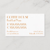 イエロータン茶コーヒーカップシンプル名刺 名刺 (裏面)