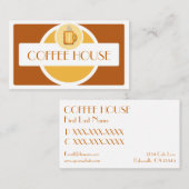 イエロータン茶コーヒーカップシンプル名刺 名刺 (正面/裏面)