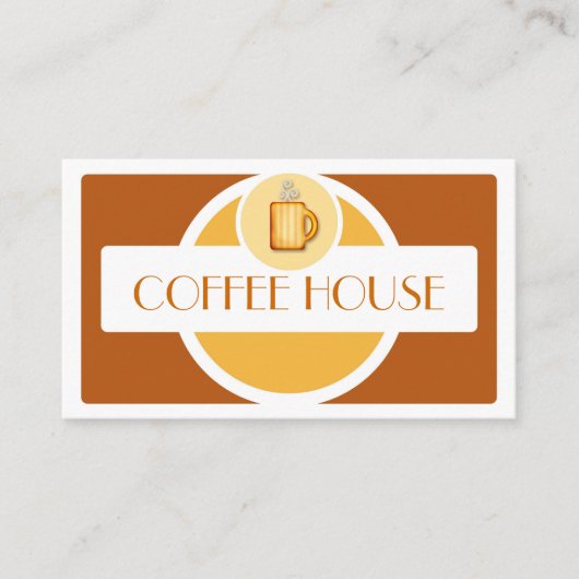 イエロータン茶コーヒーカップシンプル名刺 名刺 (正面)