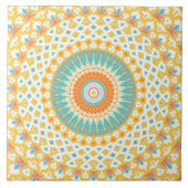イエローターコイズマンダラ タイル (正面)