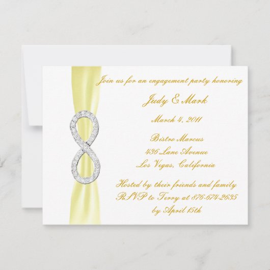 イエローダイアモンドインフィニティ婚約パーティ招待状 招待状 (正面)