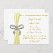 イエローダイアモンドボウ婚約パーティ招待状 招待状 (正面/裏面)