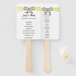 イエローダイアモンドボウ結婚式 プログラム ハンドファン