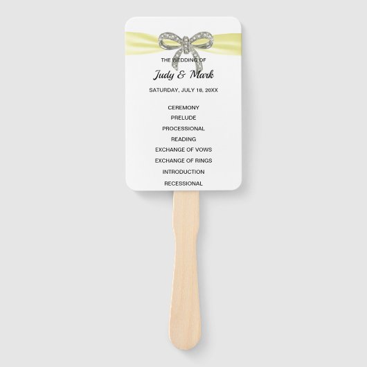イエローダイアモンドボウ結婚式 プログラム ハンドファン (正面)