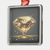 イエローダイヤモンドとブラック メタルオーナメント (左)