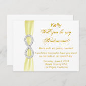 イエローダイヤモンドインフィニティウェディングブライズメイドカード 招待状 (正面/裏面)