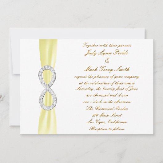 イエローダイヤモンドインフィニティウェディング招待状 招待状 (正面)