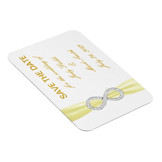 イエローダイヤモンドインフィニティ日付磁石を保存 マグネット (右側)