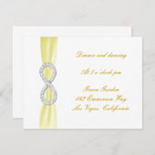 イエローダイヤモンドインフィニティ結婚式披露宴カード 招待状 (正面/裏面)