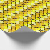 イエローダイヤモンドチェックのラッピング紙 ラッピングペーパー (角)