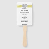 イエローダイヤモンドハート結婚式 プログラム ハンドファン (正面)