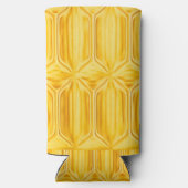 イエローダイヤモンドパターンのクーラー スリム缶クーラー (裏面)