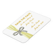 イエローダイヤモンドボウウェディングデイトマグネットを保存 マグネット (左側)