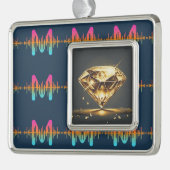 イエローダイヤモンドライトブラック シルバープレートフレームオーナメント (左)