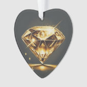 イエローダイヤモンド数々のおよびカラーアクリルハート オーナメント (正面)