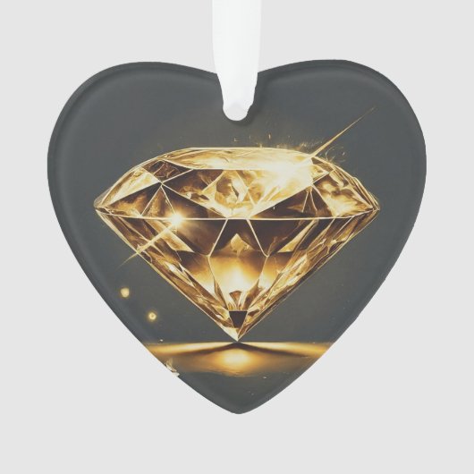 イエローダイヤモンド数々のおよびカラーアクリルハート オーナメント (正面)