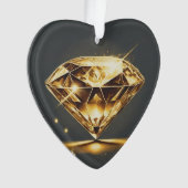 イエローダイヤモンド数々のおよびカラーアクリルハート オーナメント (正面)