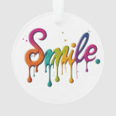 イエローダイヤモンド数々のおよびカラースマイル文字 オーナメント (裏面)