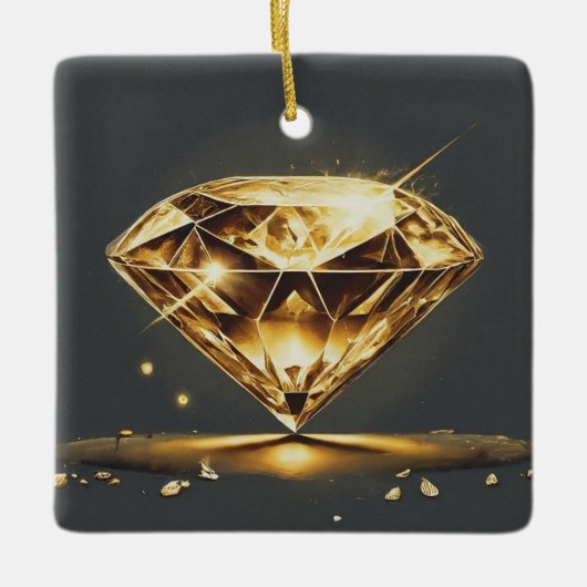 イエローダイヤモンド数々のとカラースマイル セラミックオーナメント (正面)