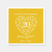 イエローダイヤモンド記念日20年の愛ナプキン スタンダードカクテルナプキン (正面)