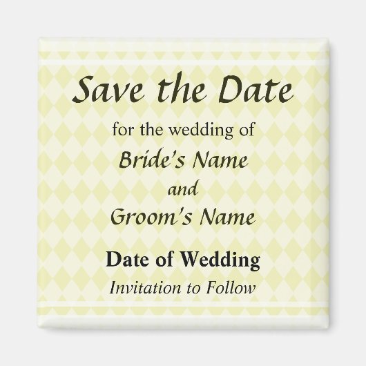 イエローダイヤモンド Save the Date マグネット (正面)