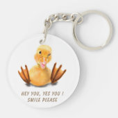 イエローダクリングよくはしゃぐキーチェーンスマイル漫画 キーホルダー (裏面)