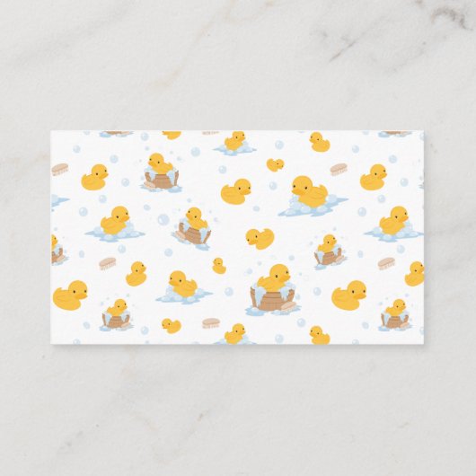 イエローダッキー(アヒルちゃん)バブルバスおむつラッフルチケットカード エンクロージャーカード (裏面)