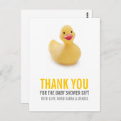 イエローダッキー（アヒルちゃん）ベビーシャワーありがとう ポストカード (正面/裏面)