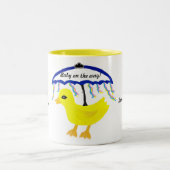 イエローダッキー(アヒルちゃん)ベビーシャワーフェイスマグ ツートーンマグカップ (中央)