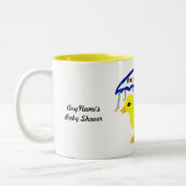 イエローダッキー(アヒルちゃん)ベビーシャワーフェイスマグ ツートーンマグカップ (左)