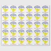 イエローダッキー（アヒルちゃん）ベビーシャワー傘 ラッピングペーパー (フラット)